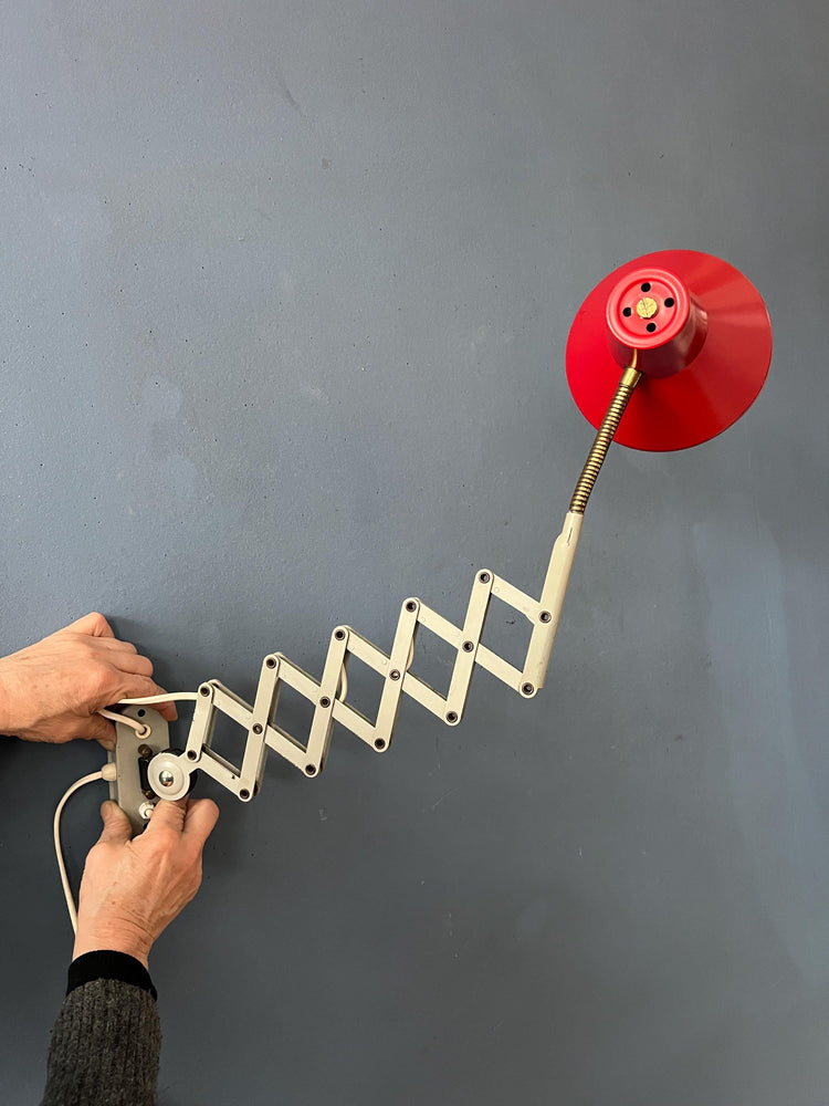 Red and White Hala Scissor Wall Lamp