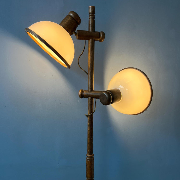 Vintage Steinhauer Wooden Mushroom Floor Lamp
