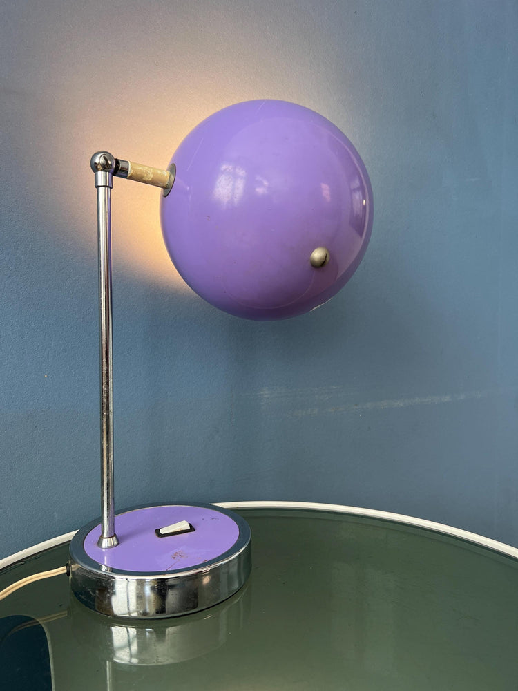 Vintage Purple Herda Space Age Eyeball Desk Lamp
