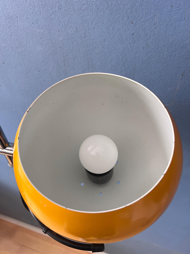 Vintage Yellow Herda Mid Century Arc Eyeball Wall Lamp