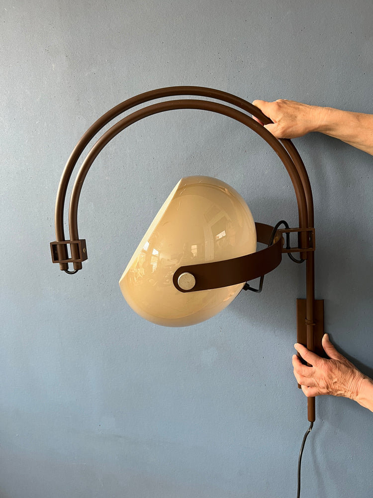 Mid Century Dijkstra Double Arc Wall Lamp | Space Age Lighting | Vintage Sconce Light