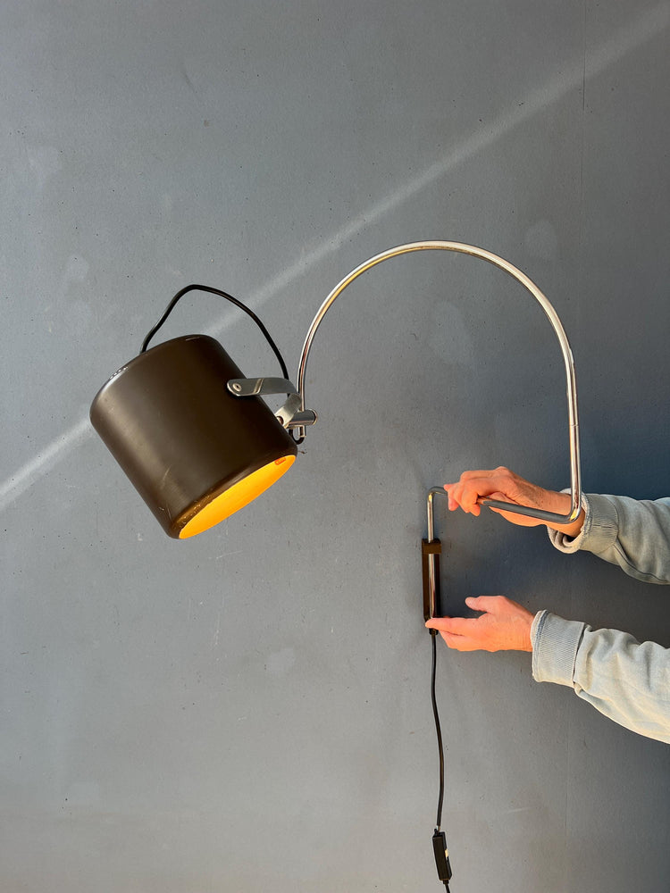 Vintage Brown Anvia 'Bucket' Wall Lamp