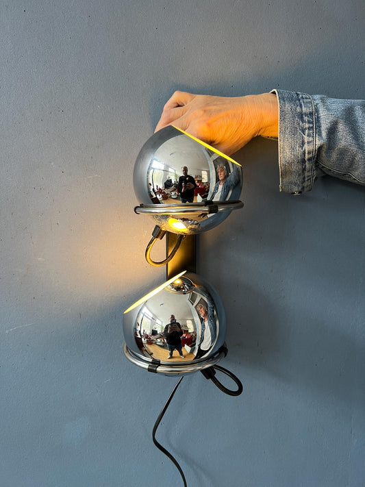 Vintage Chrome GEPO Eyeball Wall Sconce