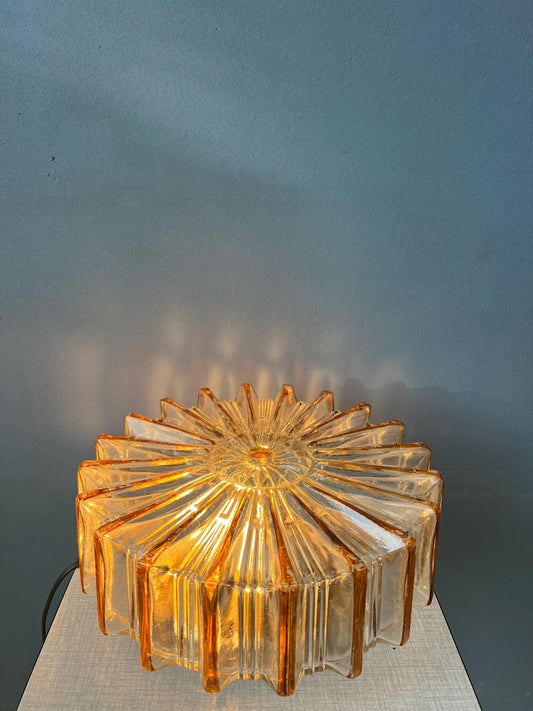 Mid Century Round Herda Flush Mount Glass Ceiling Lamp