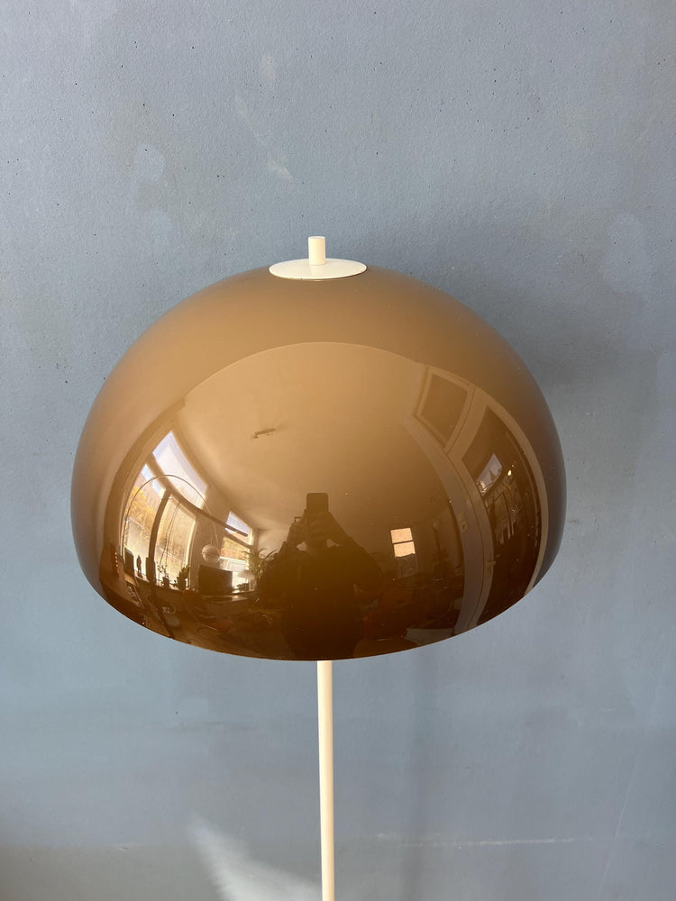 Vintage GEPO Mushroom Floor Lamp with Brown Faded Acrylic Glass Shade