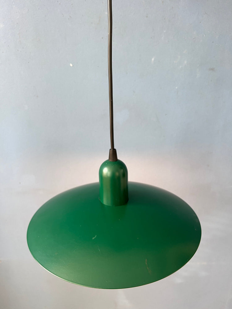 Dark Green Delicate Metal Saucer Pendant Lamp
