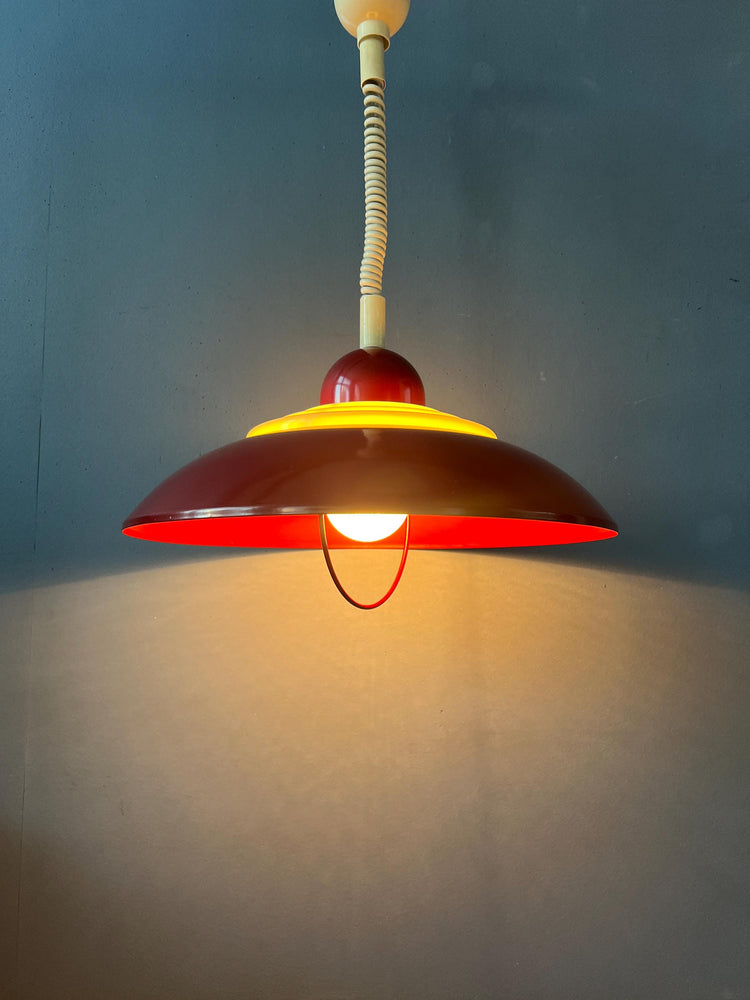 Scandinavian Red Space Age Pendant Lamp by Knud Christensen