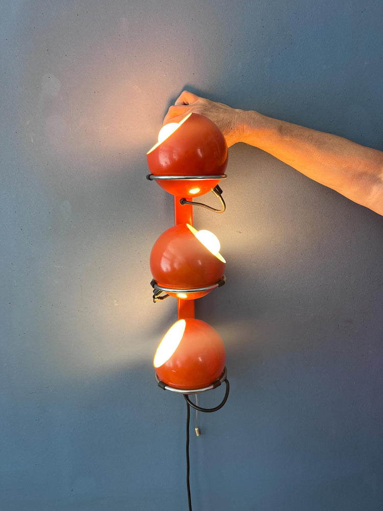 Mid Century Red GEPO Space Age Eyeball Wall Lamp