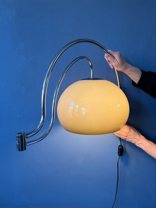 Mid Century Dijkstra Space Age Double Arc Mushroom Wall Lamp