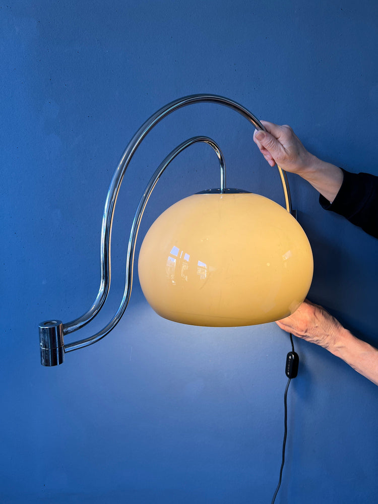 Mid Century Dijkstra Space Age Double Arc Mushroom Wall Lamp