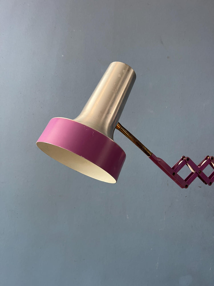 Vintage Space Age Purple Scissor Wall Lamp