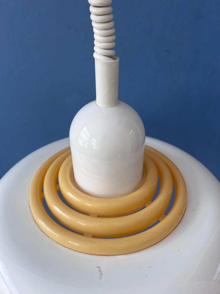 Mid Century Beige UFO Hanging Lamp by Knud Christensen