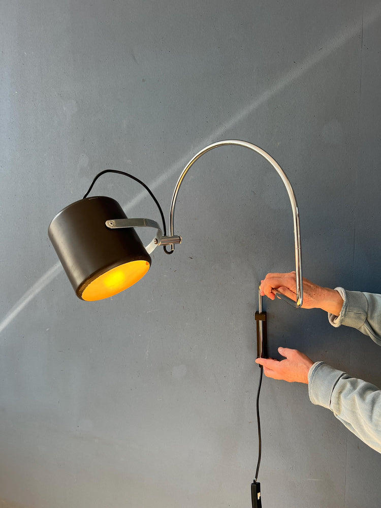 Vintage Brown Anvia 'Bucket' Wall Lamp