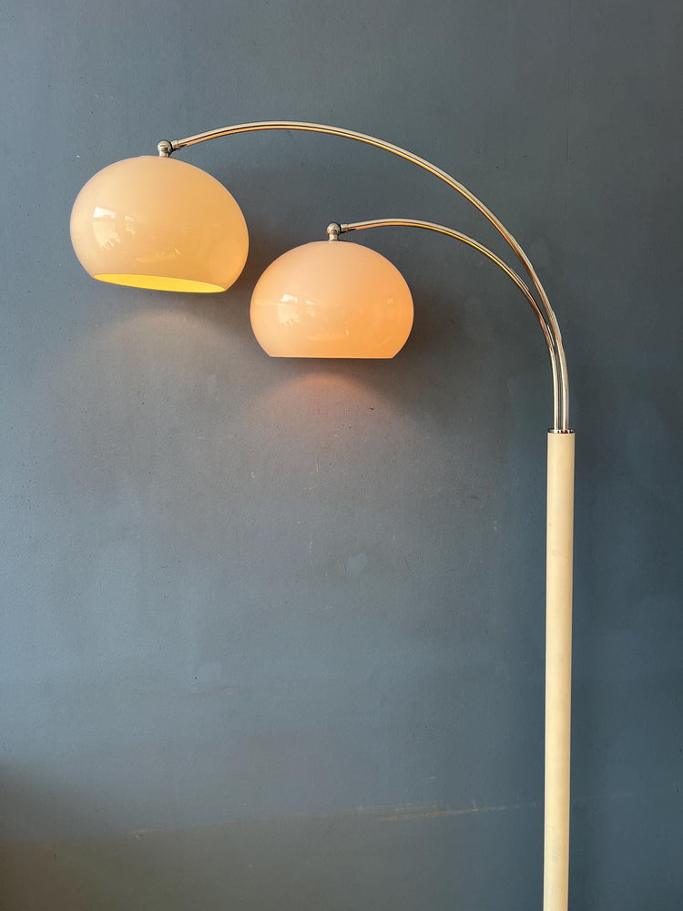 White Dijkstra Double Arc Space Age Mushroom Floor Lamp