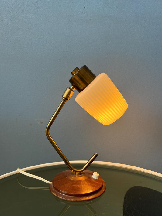 Mid Century Art Deco Style Opaline Glass Desk Lamp
