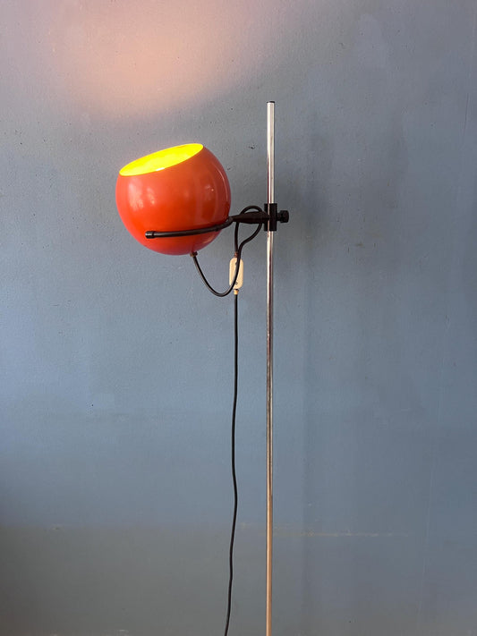 Mid Century Orange Eyeball Floor Lamp