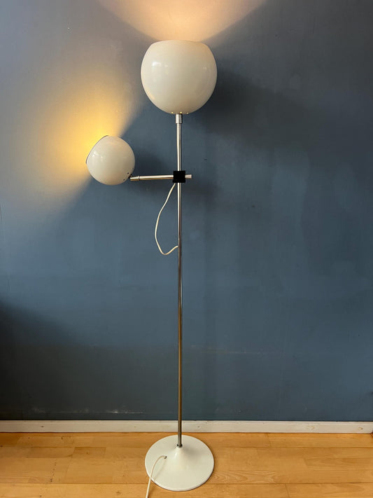 White Mid Century Space Age Eyeball Floor Lamp