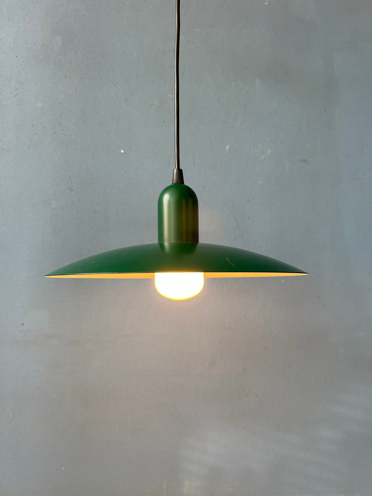 Dark Green Delicate Metal Saucer Pendant Lamp