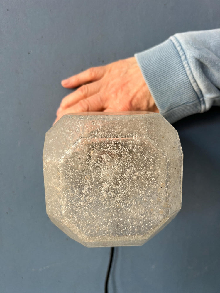 Mid Century Brutalist Cosack Leuchten Seeded Glass Flush Mount Wall Sconce