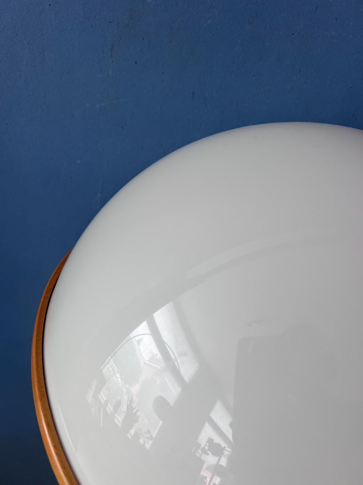 Vintage White Wooden Steinhauer Pendant Lamp, Plexiglass Suspension Light
