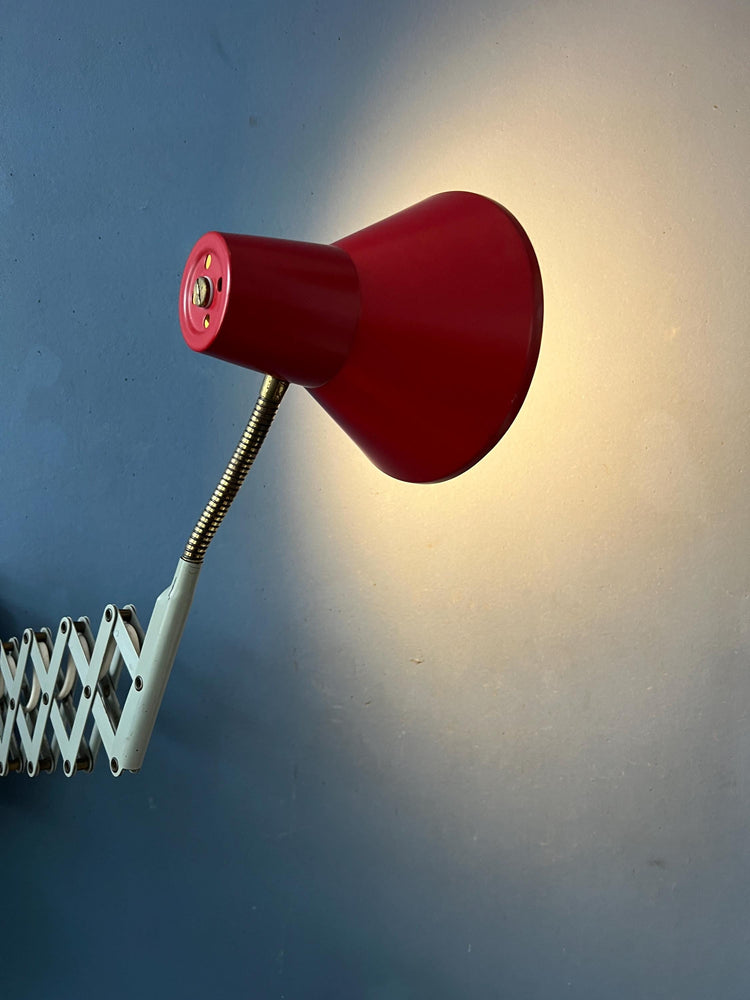 Red and White Hala Scissor Wall Lamp