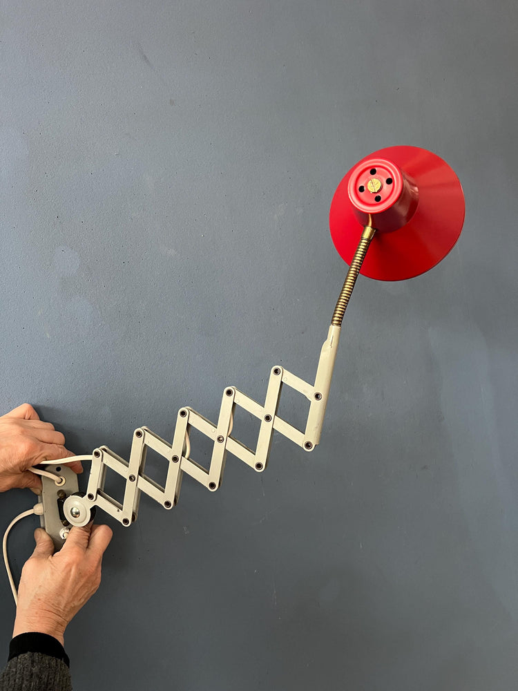 Red and White Hala Scissor Wall Lamp