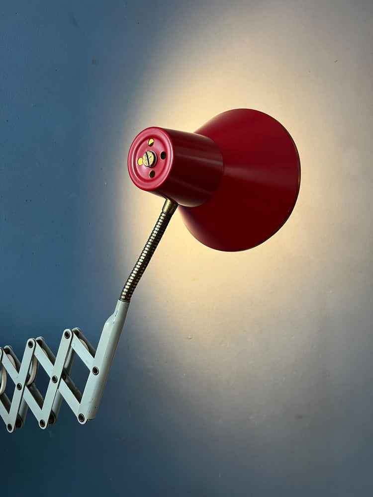 Red and White Hala Scissor Wall Lamp