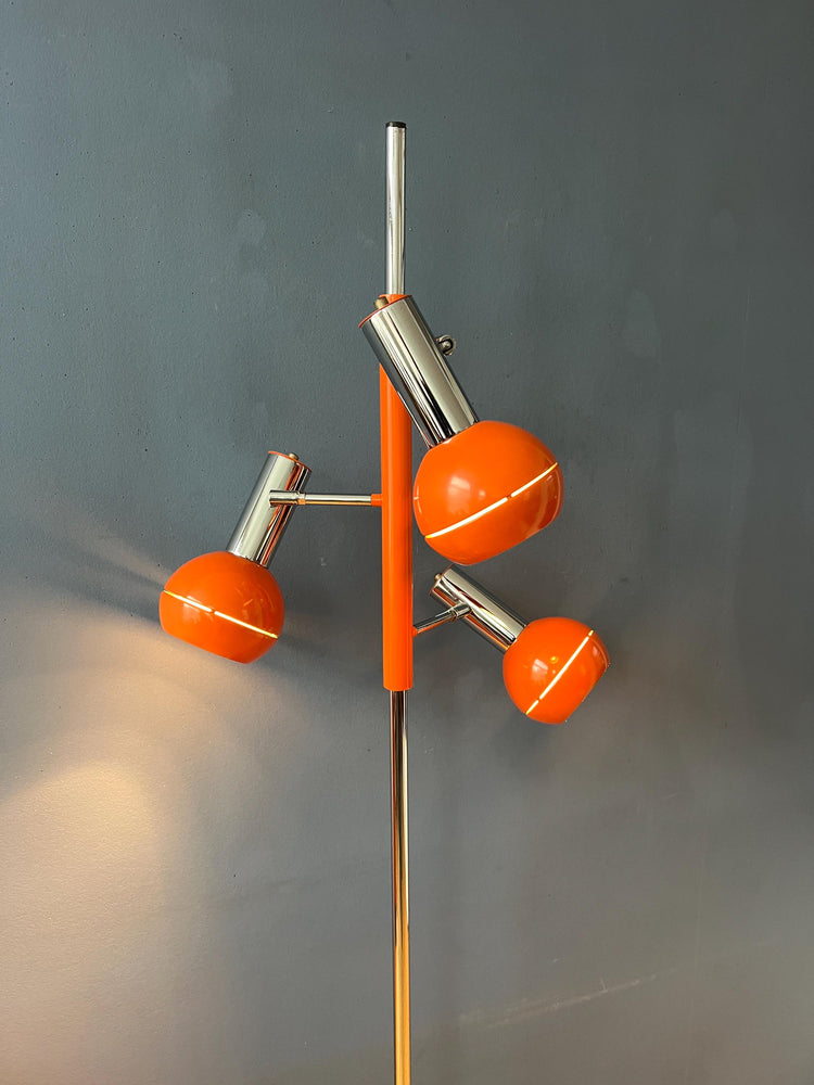 Vintage Orange Wilko Eyeball Space Age Floor Lamp