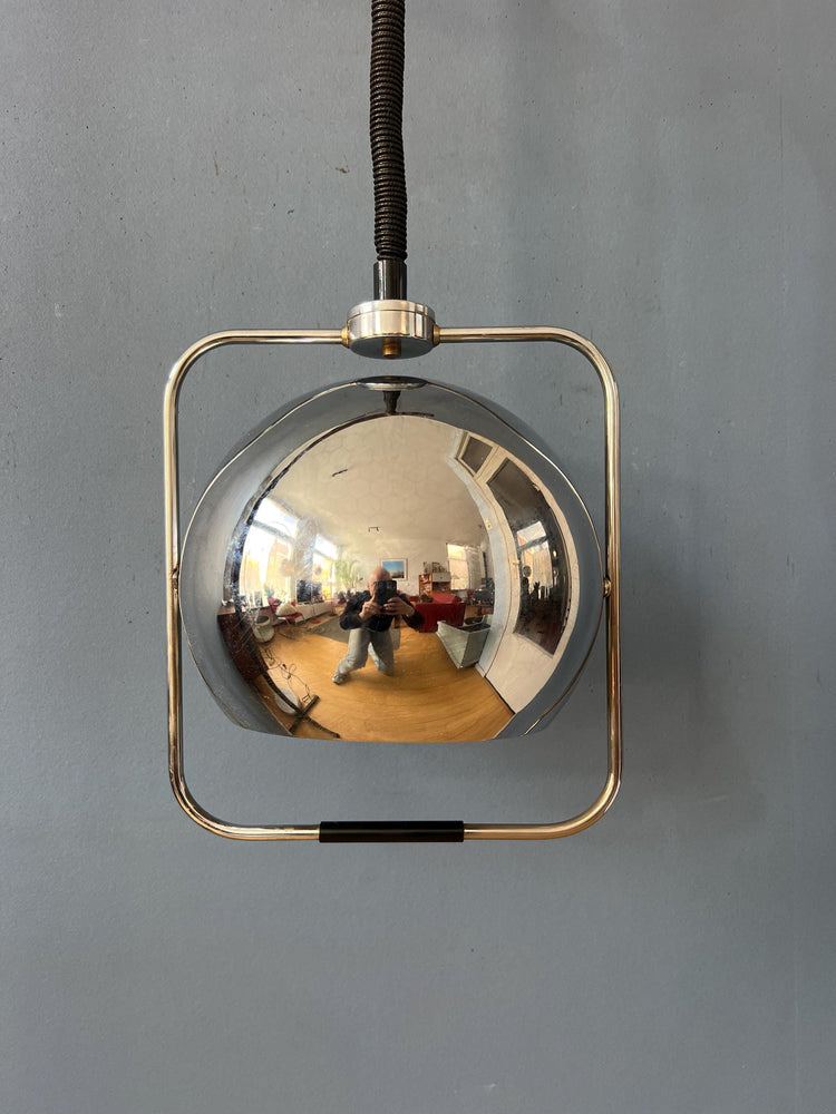 Chrome Mid Century GEPO Eyeball Pendant Lamp