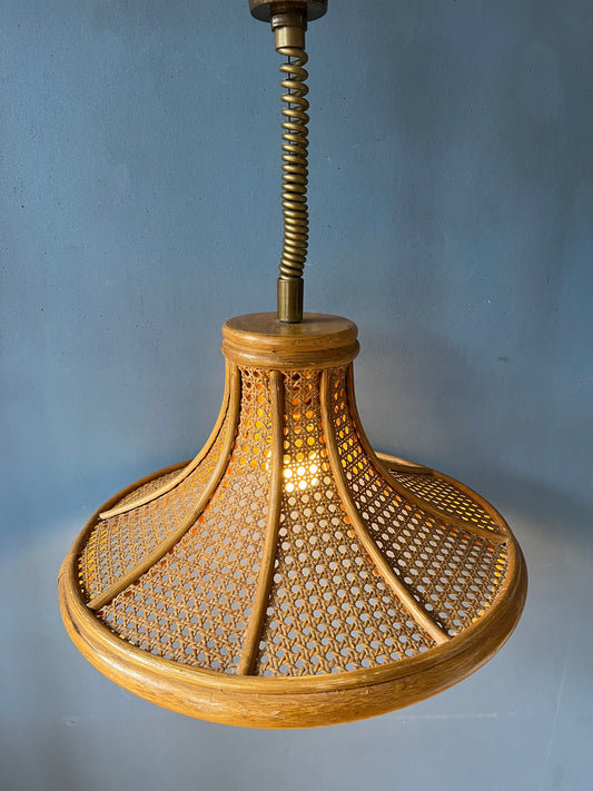Bamboo/Rotan Mid Century Boho Pendant Lamp