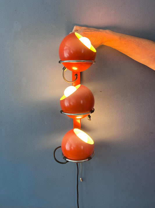 Mid Century Red GEPO Space Age Eyeball Wall Lamp
