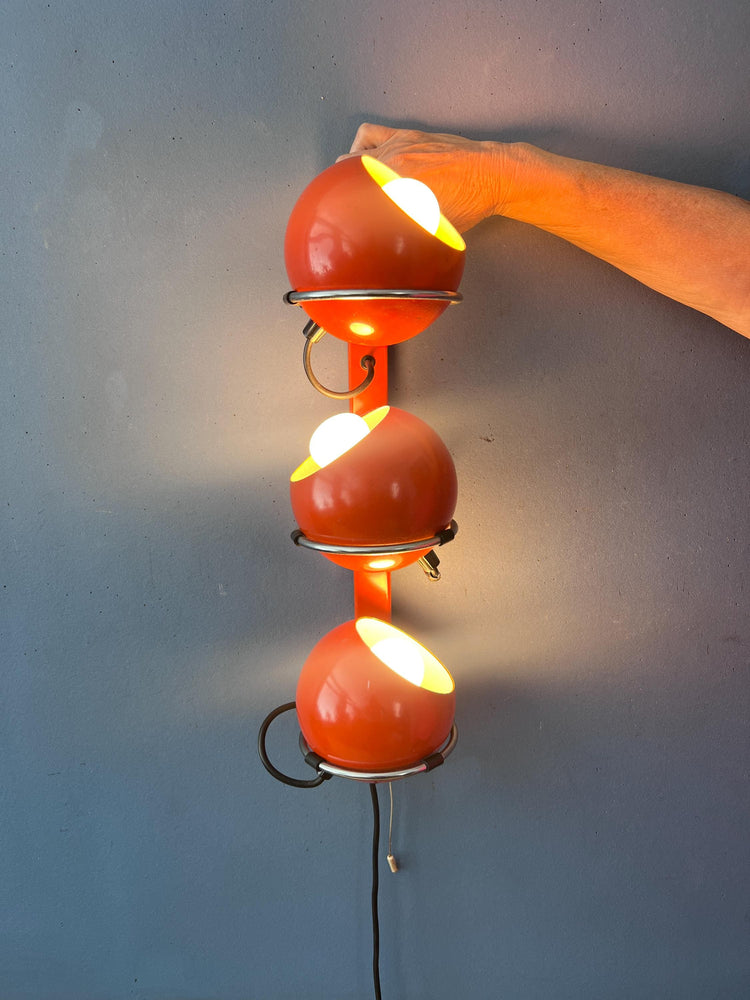 Mid Century Red GEPO Space Age Eyeball Wall Lamp