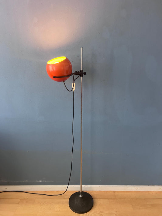 Mid Century Orange Eyeball Floor Lamp