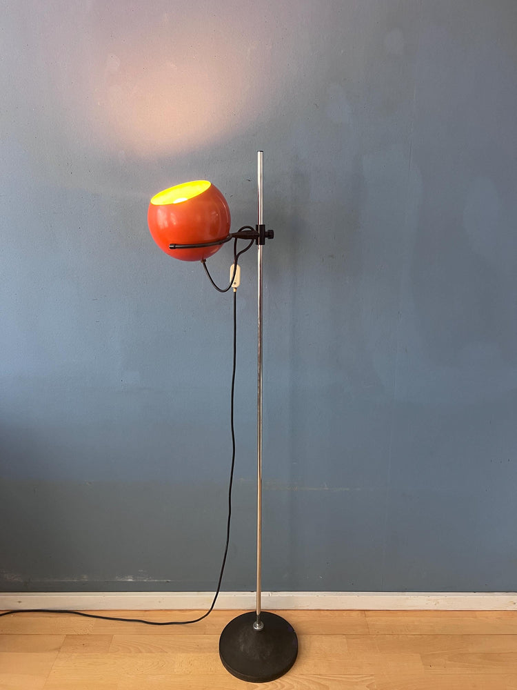 Mid Century Orange Eyeball Floor Lamp