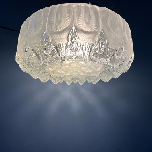 Vintage Mid Century Decorative Thick Glass Ceiling Lamp