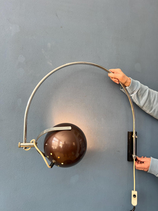Vintage Herda Arc Eyeball Wall Lamp
