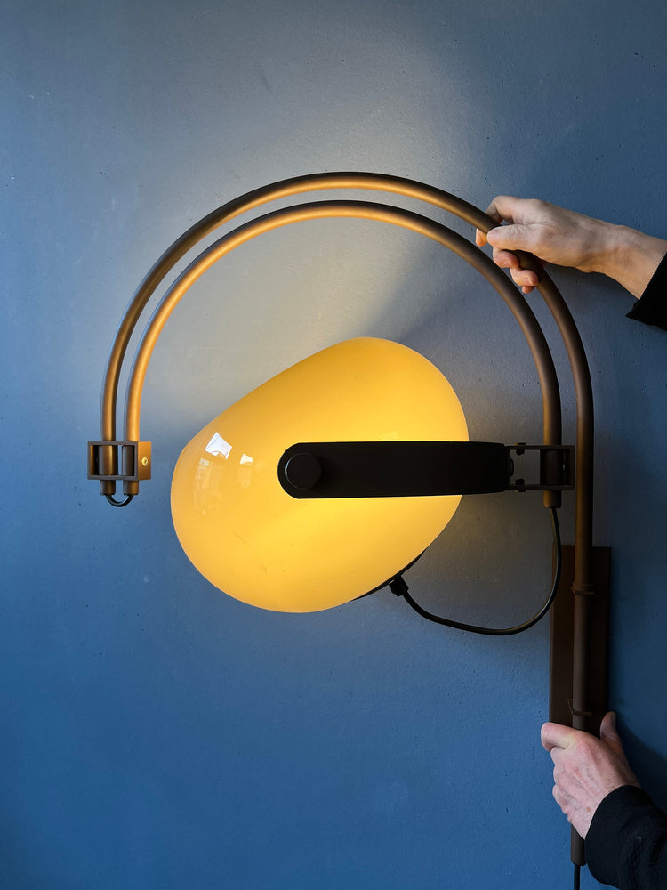 Mid Century Dijkstra Double Arc Wall Lamp | Space Age Lighting | Vintage Sconce Light