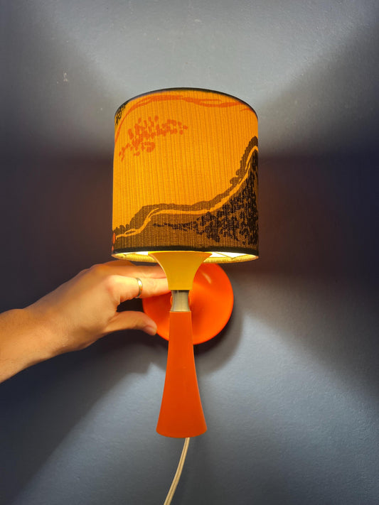 Orange Mid Century Space Age Textile Sconce Wall Lamp