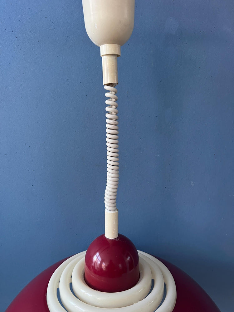 Scandinavian Red Space Age Pendant Lamp by Knud Christensen