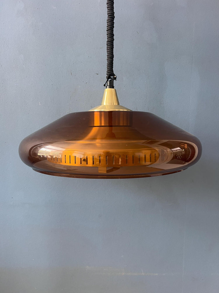 Herda UFO Flying Saucer Space Age Plexiglass Pendant Light