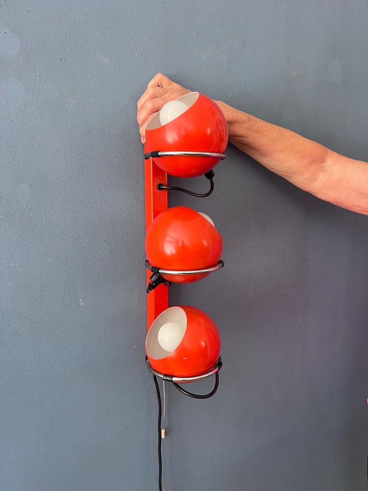 Mid Century Red GEPO Space Age Eyeball Wall Lamp