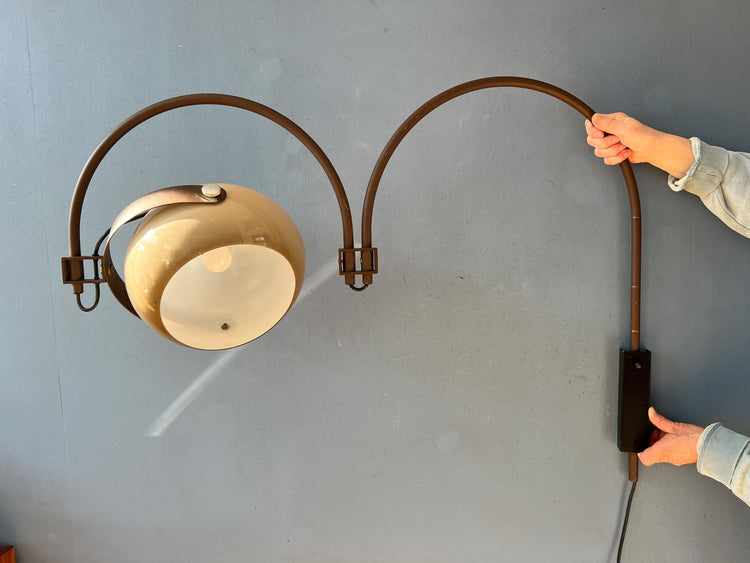 Mid Century Dijkstra Space Age Double Arc Wall Lamp