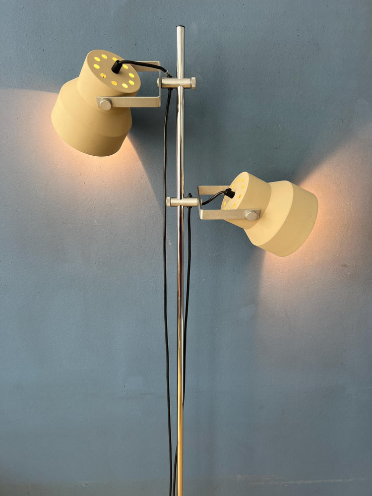 Mid Century Beige Dijkstra Space Age Floor Lamp