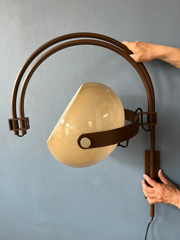 Mid Century Dijkstra Double Arc Wall Lamp | Space Age Lighting | Vintage Sconce Light