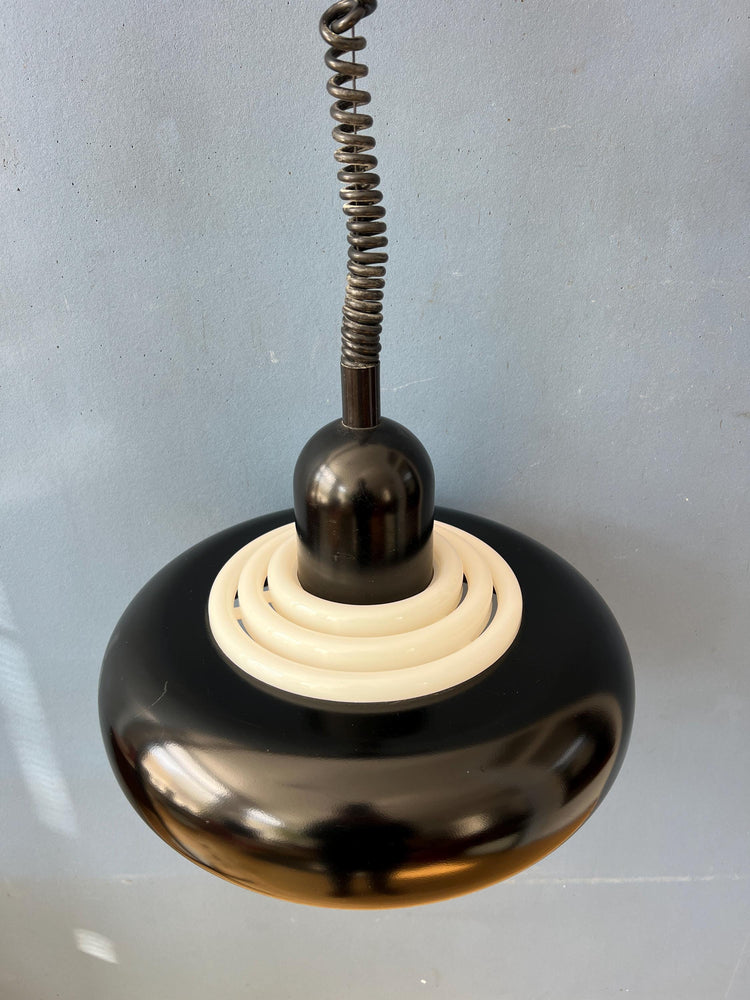 Vintage Black UFO Space Age Pendant Lamp by Knud Christensen