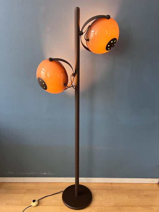 Herda Standing Lamp - Mushroom Floor Lamp - Brown Mid Century