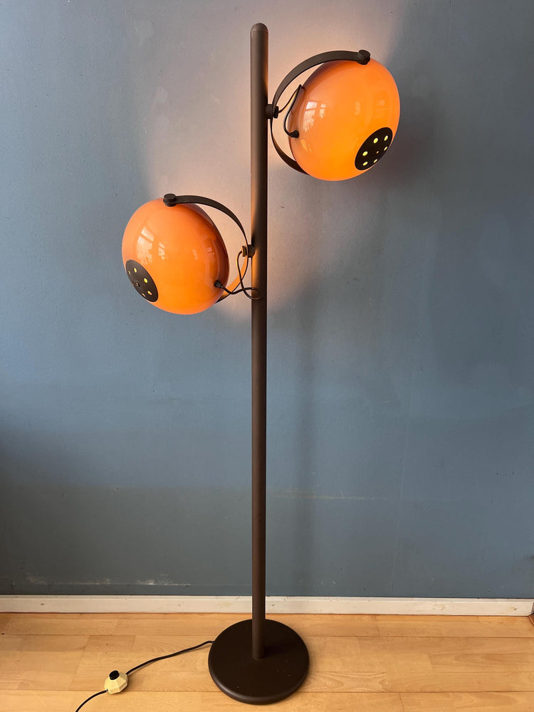 Herda Standing Lamp - Mushroom Floor Lamp - Brown Mid Century
