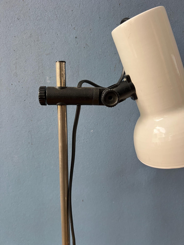 Small White Mid Century Floor Lamp