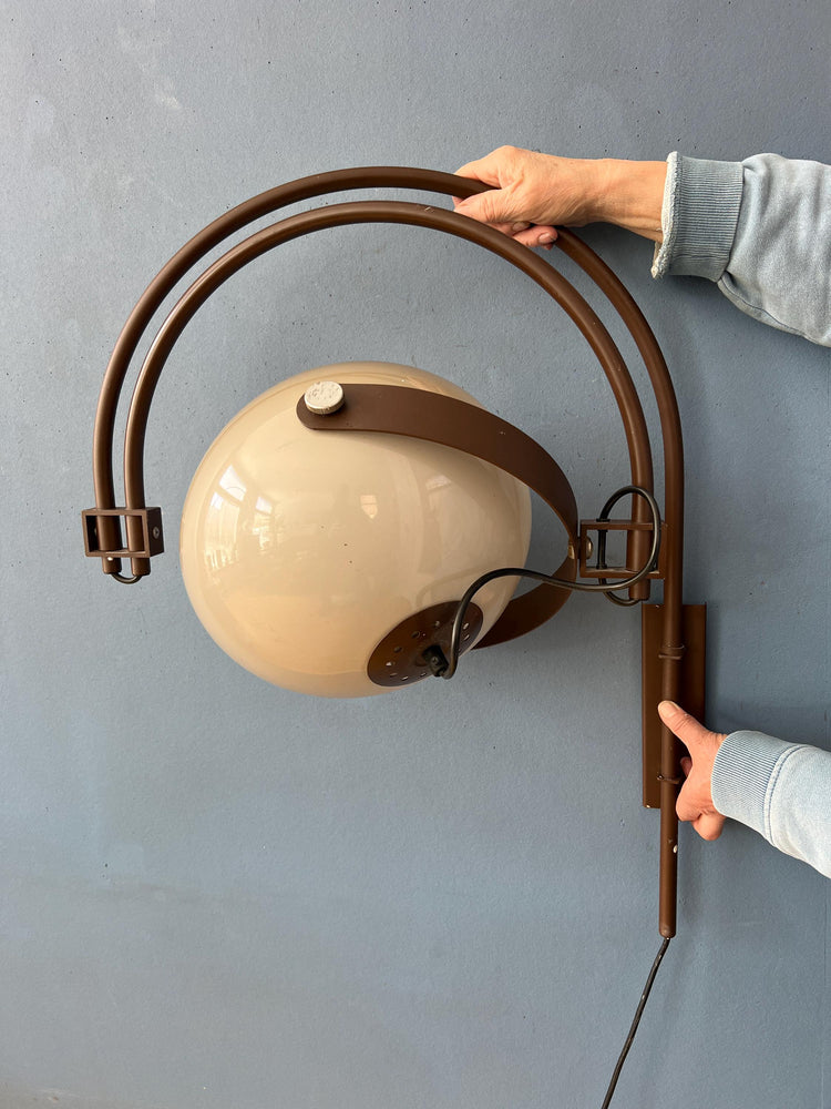 Mid Century Dijkstra Space Age Double Arc Wall Lamp