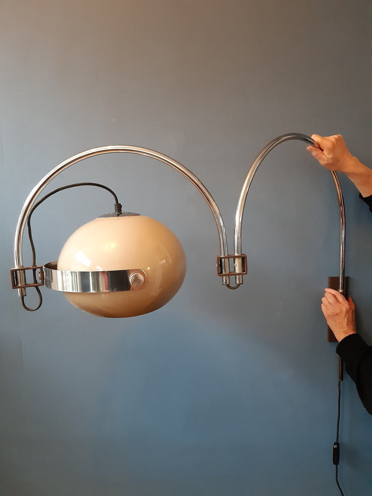 Vintage Dijkstra Double Arc Mushroom Wall Lamp | Space Age Lamp